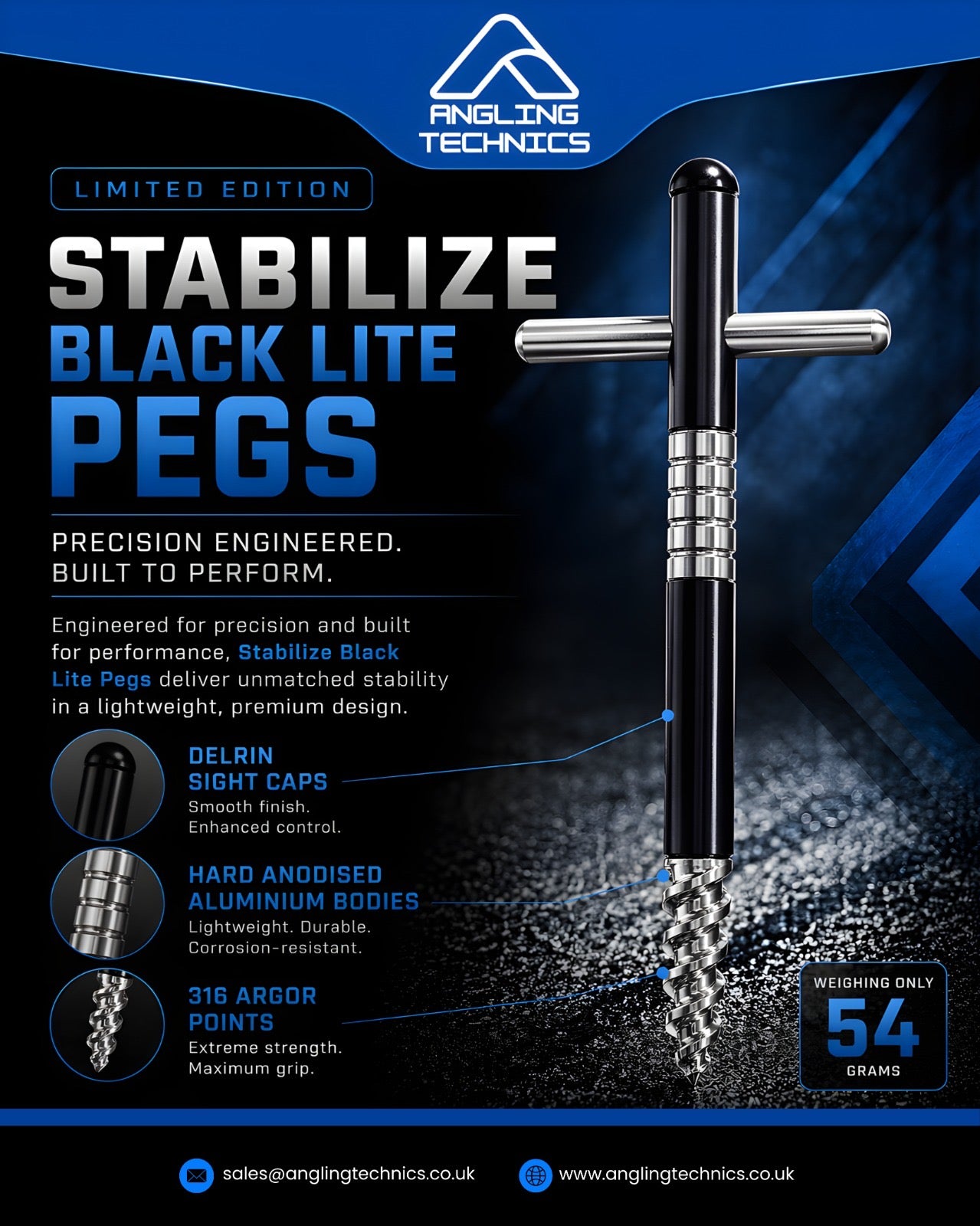 Anchor BLACK LITE Bivvy Pegs